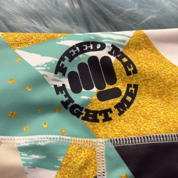 Feed Me Fight Me Geometric Crossfit Shorts sz M - Picture 7 of 7